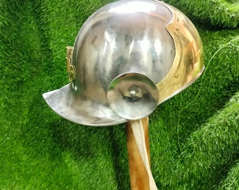 Handmade Medieval Knight Sallet Helmet | 2mm Steel Armor, LARP SCA