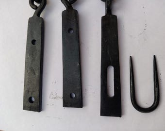 Hand-Forged Hinges & Hasp Set | Viking Medieval Box Hardware | Reenactment and Handmade Chest Hinges