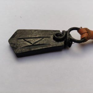 Medieval Hand forged pendant with leather strap,Hand-Forged Forest Landscape Pendant Rustic Nature-Inspired Iron Necklace Artisan Blacksmith