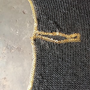Medieval Viking 9mm chainmail shirt with brass trim for LARP and cosplay