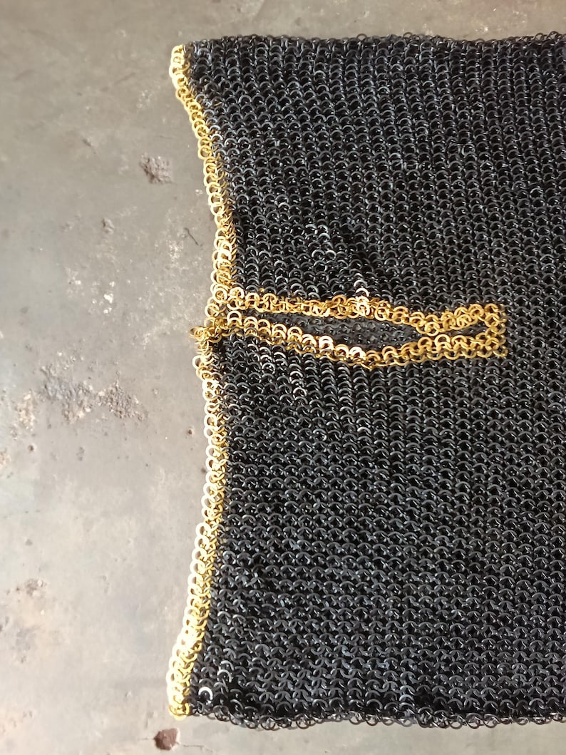 Medieval Viking 9mm chainmail shirt with brass trim for LARP and cosplay