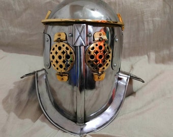 Capacete Provocador Romano – Armadura de Gladiador em Aço de 2 mm para Combate, Reencenação e Cosplay