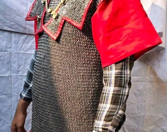 Lorica Hamata Chainmail Shirt – 6mm Flat Rings Solid Riveted Armor for Reenactment