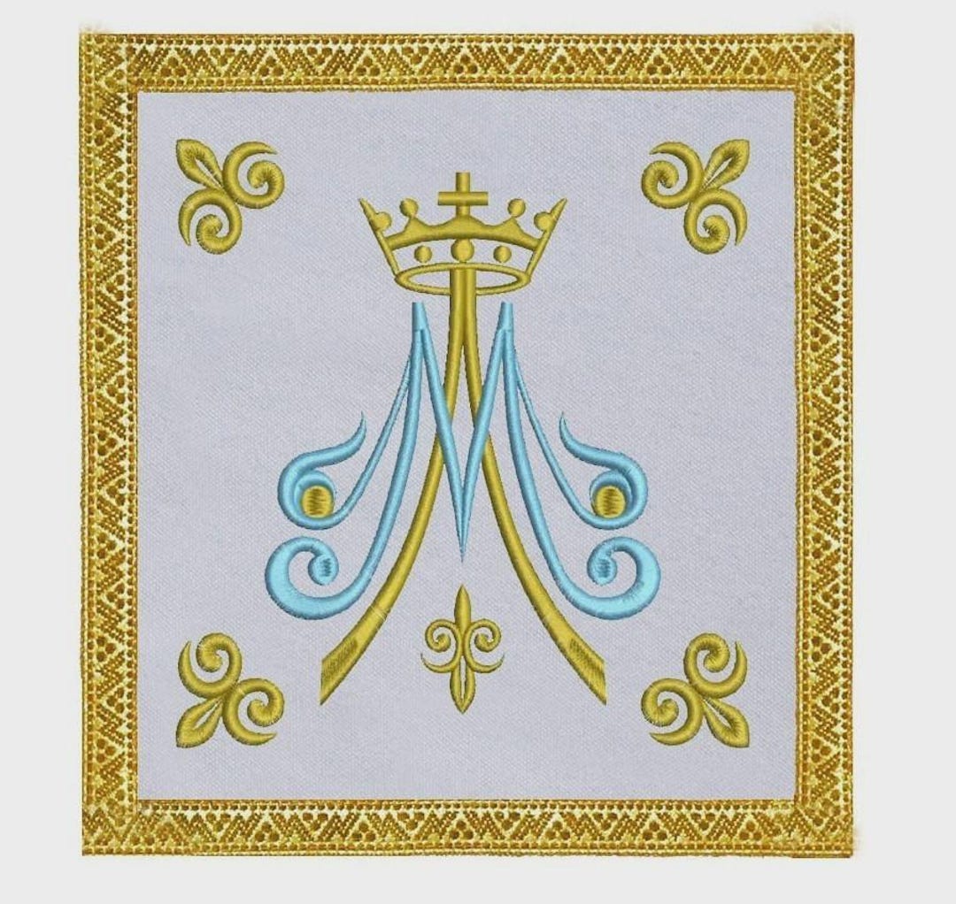 6x6 Decorative Chalice Pall With Marian Pattern - Catholic, Anglican ...