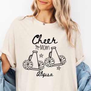 Comfort Colors® Cheer Mom Shirt, Custom Cheer Mom Shirt, Cheer Mama Tee, Cheerleader Mom, Gift for Cheer Mom Life, Cheer Mom Shirts Coquette