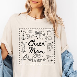 Comfort Colors® Cheer Mom Shirt, Custom Cheer Mom Shirt, Cheer Mama Tee, Cheerleader Mom, Gift for Cheer Mom Life, Cheer Mom Shirts Coquette