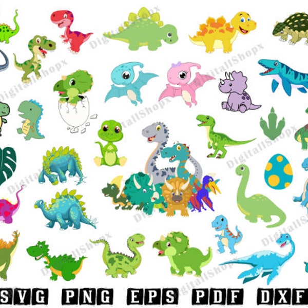 Dinosaur Svg Bundle, Baby Dinosaur Svg, Dinosaur silhouette, Jurassic Park Bundle SVG, kids svg, Cute Dinosaur Svg, Jurassic Park Cut File