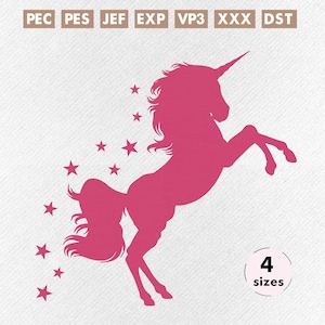 Unicorn embroidery designs, Baby Girl embroidery design machine embroidery pattern, Unicorn embroidery file, Unicorn Horse Design - 4 sizes