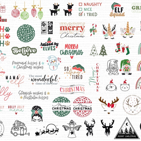 CHRISTMAS SVG Bundle, merry christmas svg, Winter svg, Santa SVG, Holiday, Merry Christmas,  Funny Christmas Shirt, Cut File Cricut