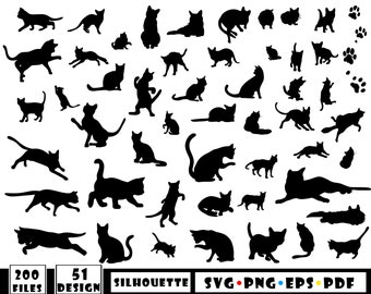 Katze Silhouette, Katze SVG Bundle, Katze SVG, Katze Design, Haustier Silhouette, Katze geschnitten Dateien