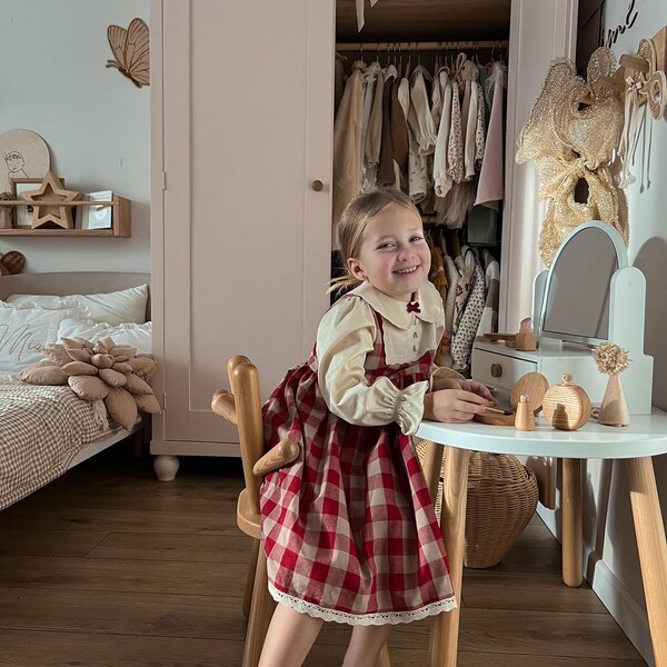 Table de vanité personnalisée pour enfants avec miroir, cadeaux d’anniversaire personnalisés, cadeau de Noël pour enfants, vanité de maquillage pour petite fille en bas âge