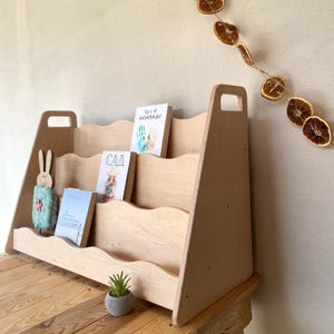 Handmade Wooden Montessori Bookshelf: Kids Room Storage