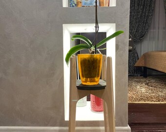Wooden Plant Stand – Minimalist Indoor Flower Pot Holder, Natural Wood Home Decor