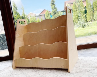 Estantería Montessori personalizada: Librería de madera para guardería, decoración para habitación infantil.