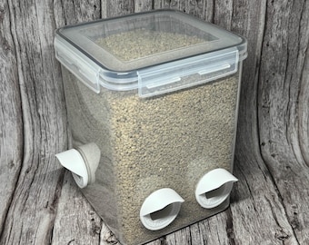 Quail Feeder with 4 Ports Installed | Ready-to-Use Feed Saving Container for Regular & Jumbo Quail
