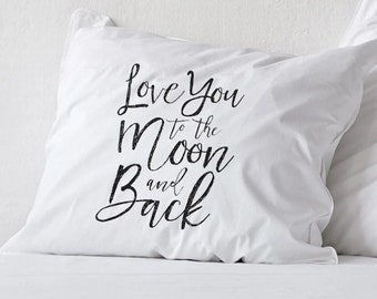 Te amo a la luna y de vuelta Larga distancia Relación Regalo Almohada Novio Amor Regalo distancia Amistad Amigo Extraño extrañarte regalos