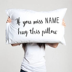Lange afstand relatie Gift Kussensloop gepersonaliseerde vriend liefde vriendschap vriend ik mis je Als je me mist knuffel dit kussen LDR Miss