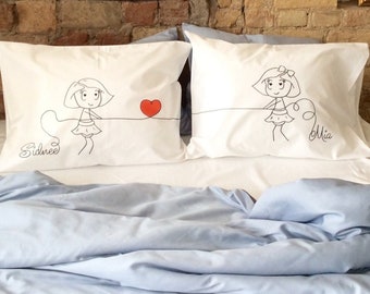 Pareja de lesbianas Fundas de almohada personalizadas Regalos de la señora y la señora Regalo de boda lesbiana pareja Aniversario de lesbianas Regalo de novia Unión Civil Lgbt