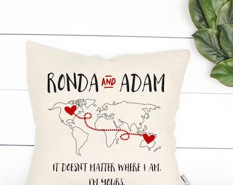 Personalized Long Distance Relationship Pillow Long Distance Love Long Distance Boyfriend Long Distance Girlfriend gift for boyfriend custom
