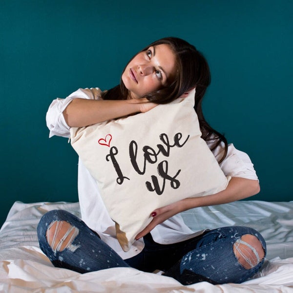 I love us gifts Quote gifts I love us pillow Quote pillow Movie quotes Pillows with sayings Home decor Typography Pillow Romantic gifts