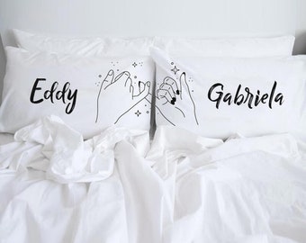 Personalized gift for Couple pillow cases Pinky Promise Long Distance Love Long Distance gift for Boyfriend gift for Him Personalized pillow