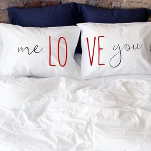 Kissenbezüge I Love you Pärchen Kissen 1. oder 2. Jahr 1. oder 2. Jahr Baumwolle Jahrestag Geschenk für Ihn Sie Ehemann Frau Männer Geschenke Pärchen Kissenhülle