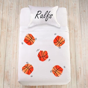 Sports bedding Basketball bedding Kids bedset Custom duvet cover set Watercolor bedding Duvet cover set for child Fun Toddler duvet cover