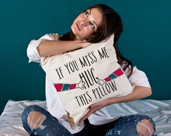 Falta tu regalo Almohada de larga distancia Si me echas de menos abraza esta almohada te extraño regalo de aniversario de larga distancia regalo para novio LDR BFF