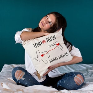 Long distance sister gift state to state pillow for sister Personalized gift for sister to sister gift for sister from sister pillow gifts