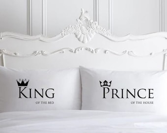 Fundas de almohada Sr. y Sr., Rey y Príncipe, Regalo de boda gay (Juego de 2)