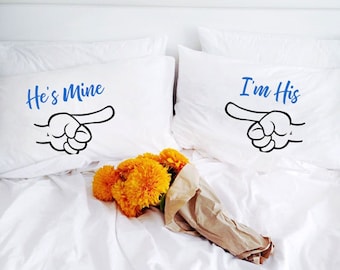Cadeau voor homostel Homokoppels Hij is van mij Ik ben zijn kussenslopen Gay Couple Kussenslopen Mr en Mr geschenken gay huwelijkscadeau gay valentijn