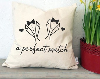 Gay Wedding Gift voor mannen Cadeau voor Pasgetrouwden Bruiloft Douche Gay Pride Gay Couple LGBT Twee Mannen Bruiloft Gay Marriage Gay Engagement Gift Kussen