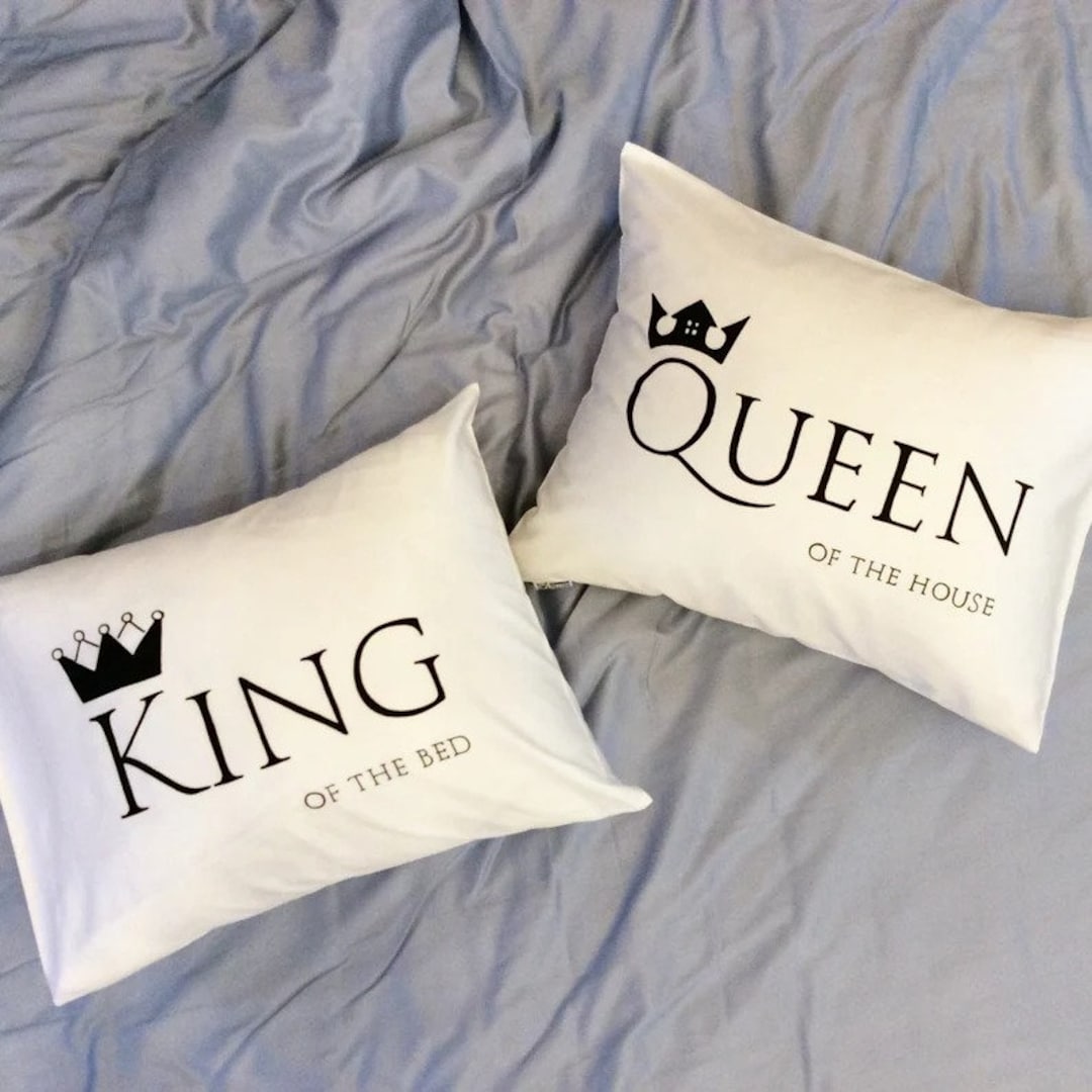Cotton Anniversary Gift King and Queen Pillow Couple Etsy