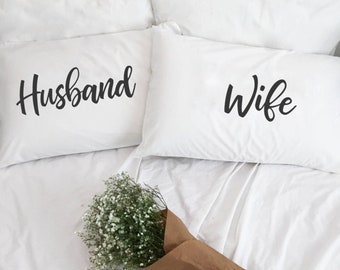 Gift for Newlyweds Husband and Wife Couple Pillowcases Newlywed gift Bridal Shower Gift for Bride Wedding Gift Engagement Gift Couple gifts