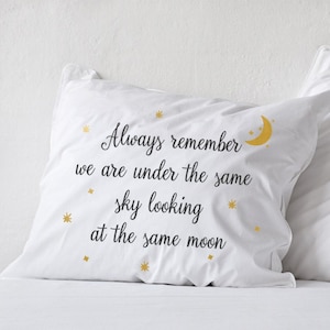 Long distance relationship Pillow Boyfriend Love Gift Friendship Friend I miss you gifts LDR Always remember same sky anniversary gift