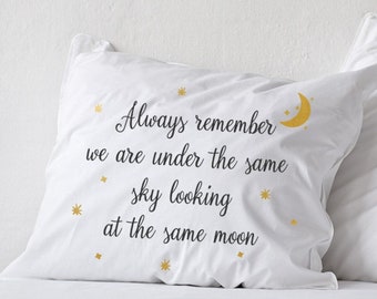 Relación a larga distancia Almohada Novio Amor Regalo Amistad Amigo Te extraño regalos LDR Recuerda siempre el mismo cielo regalo de aniversario
