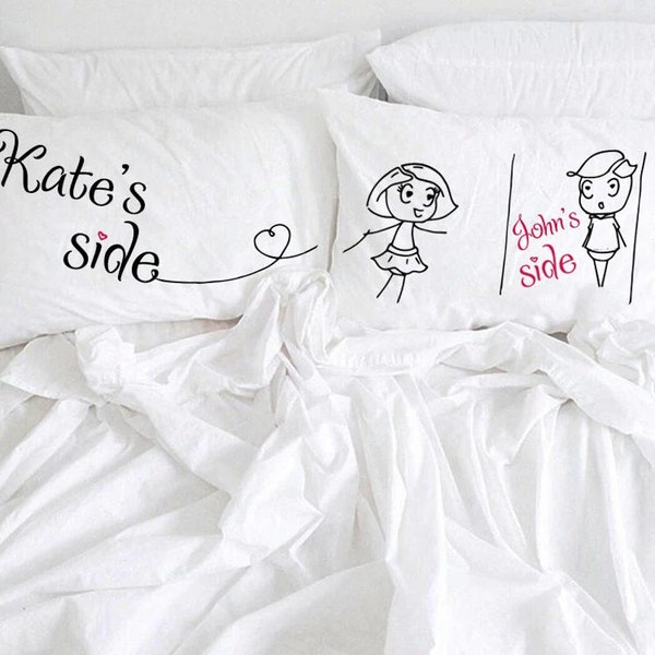 His and Her Pillow Cases Etsy