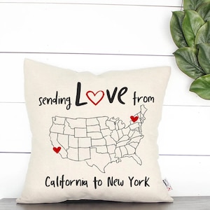 State to state pillow long distance gift for girlfriend custom state pillow ldr pillow for girlfriend gift for long distance best friend bff