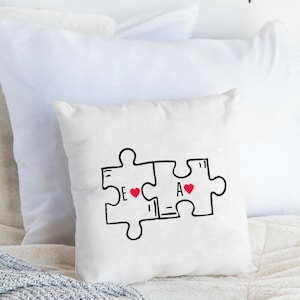 Personalized Puzzle gift for Love Pillow Long Distance Relationship gift for Him 1st Anniversary gift for LDR gift Custom gift for Boyfriend