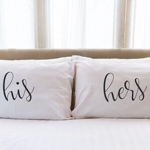 His and Hers Kissenbezüge Baumwolle Jahrestag Hochzeitsgeschenk 2. Jahr Baumwolle Jahrestag Geschenk Verlobung Braut Shower Seine Hers Geschenk zur Hochzeit