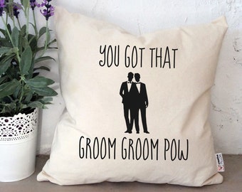Gay Wedding Gift voor Gay Couple Gay Engagement Present Gay Valentines Day Gift voor hem Twee Grooms Pasgetrouwden Gay Pride Gay Couple Gift Pillow
