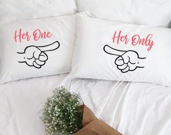 Lesbian Couples Lesbian Wedding gift Lesbian Pillowcases Mrs and Mrs gifts Lesbian Girlfriend Gift Her One Her Only lgbt gift Hers and Hers