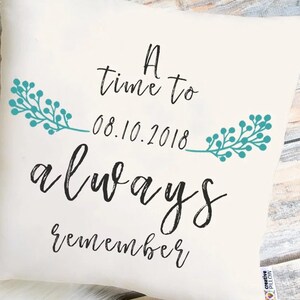 Regalo personalizado con fecha Fecha personalizada Regalo de boda para padres para recién casados Almohada Regalo de aniversario para el esposo regalo para el regalo de la esposa