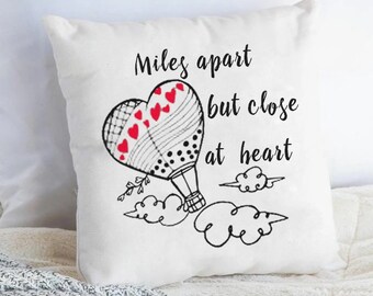 Long Distance Love Pillow: Organic Cotton, Anniversary Gift