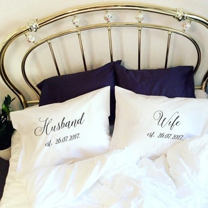 Personalisiertes Kissen 100% Baumwolle Hochzeit Datum Kissenhülle 2. Jahrestag 2. Jahrestag Geschenk für Sie und Ihn