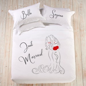 Lesbian personalized wedding gift Mrs and Mrs cotton engagement lesbian gift lesbian wedding LGBT lesbian girlfriend gift engagement gifts