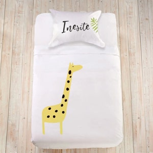 Full duvet cover Giraffe bedding Crib bedding sets for girls Queen sheet set Safari animal bedding Animal duvet cover Custom bedding sets