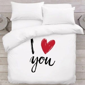 Romantic bedding set Valentines day Gift for Boyfriend birthday gift for couple gift idea for her I love you gift for woman gift for men