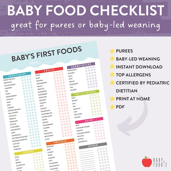 Baby Weaning Chart / Baby's First Foods / Weaning 