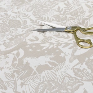Clarke and Clarke - Studio G - Westonbirt - Taupe - By the Metre Fabric - Wildlife Nature Inspired Forest Print
